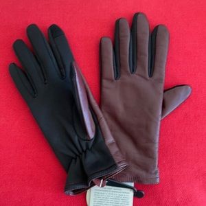 G.H. Bass & Co. Gloves, M, Leather burgundy, New
